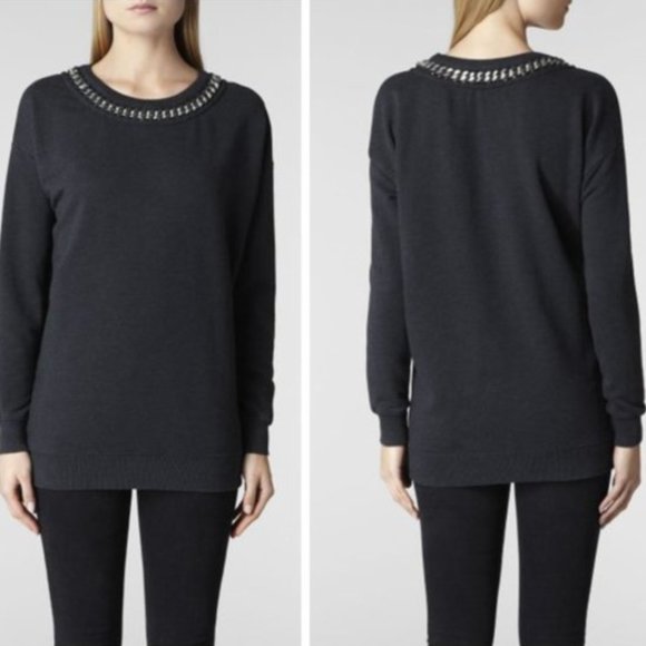 ALLSAINTS Ita Chain Sweater in Gray Size‎ 0 - Picture 1 of 8